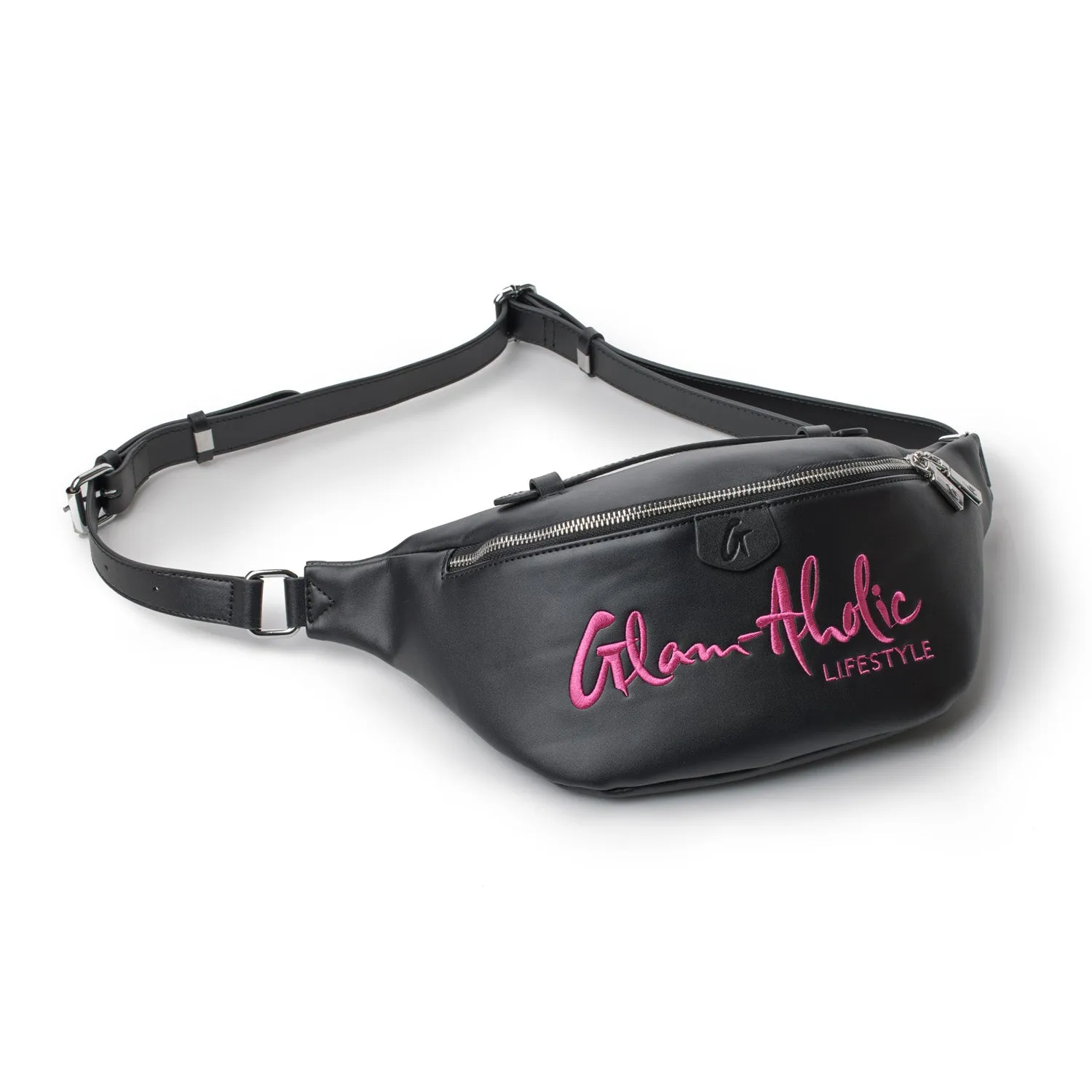 SIGNATURE LOGO FANNY PACK BLACK x PINK