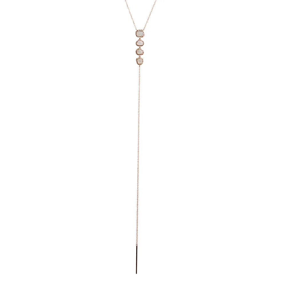 SLICED DIAMOND LARIAT NECKLACE