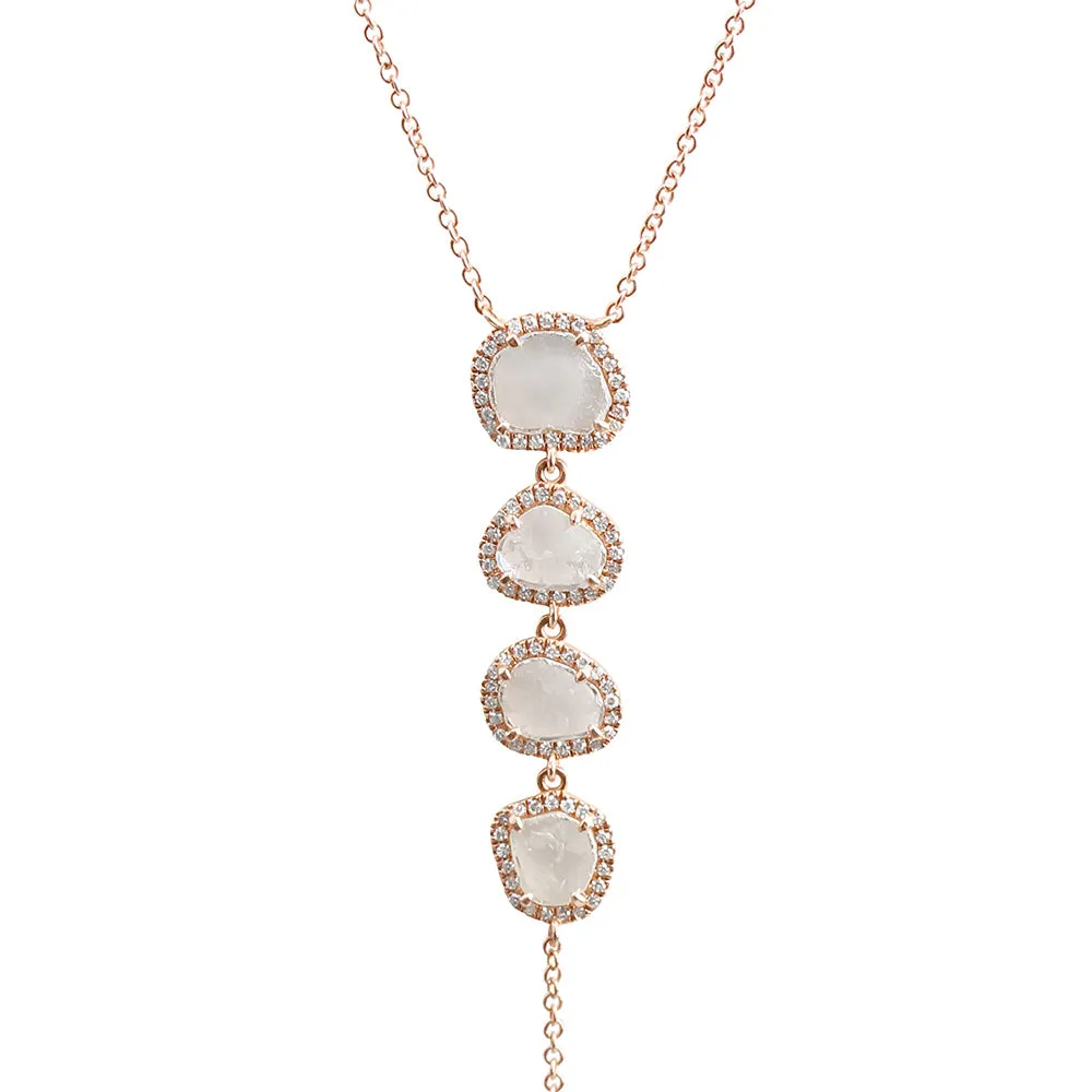 SLICED DIAMOND LARIAT NECKLACE