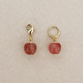 Strawberry Quartz Apple Charm