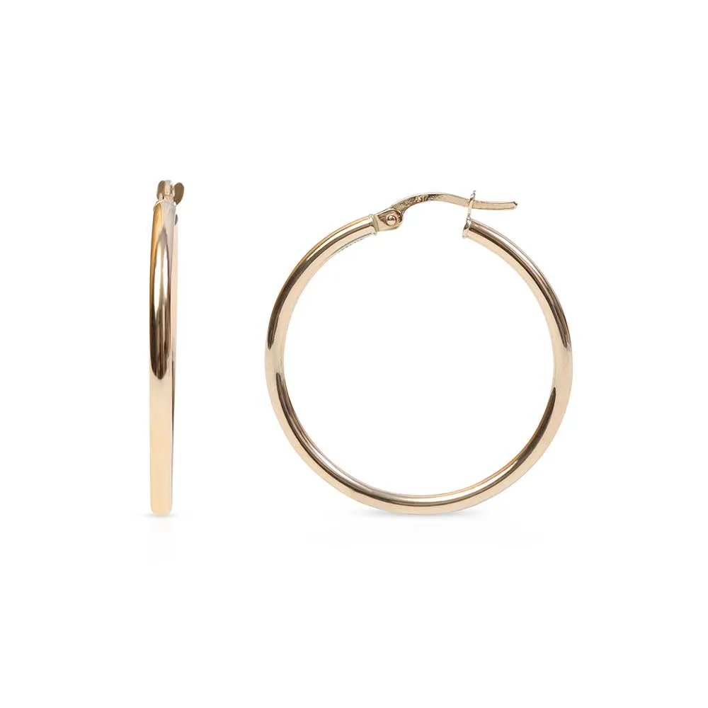 THIN 14K GOLD TUBE HOOPS