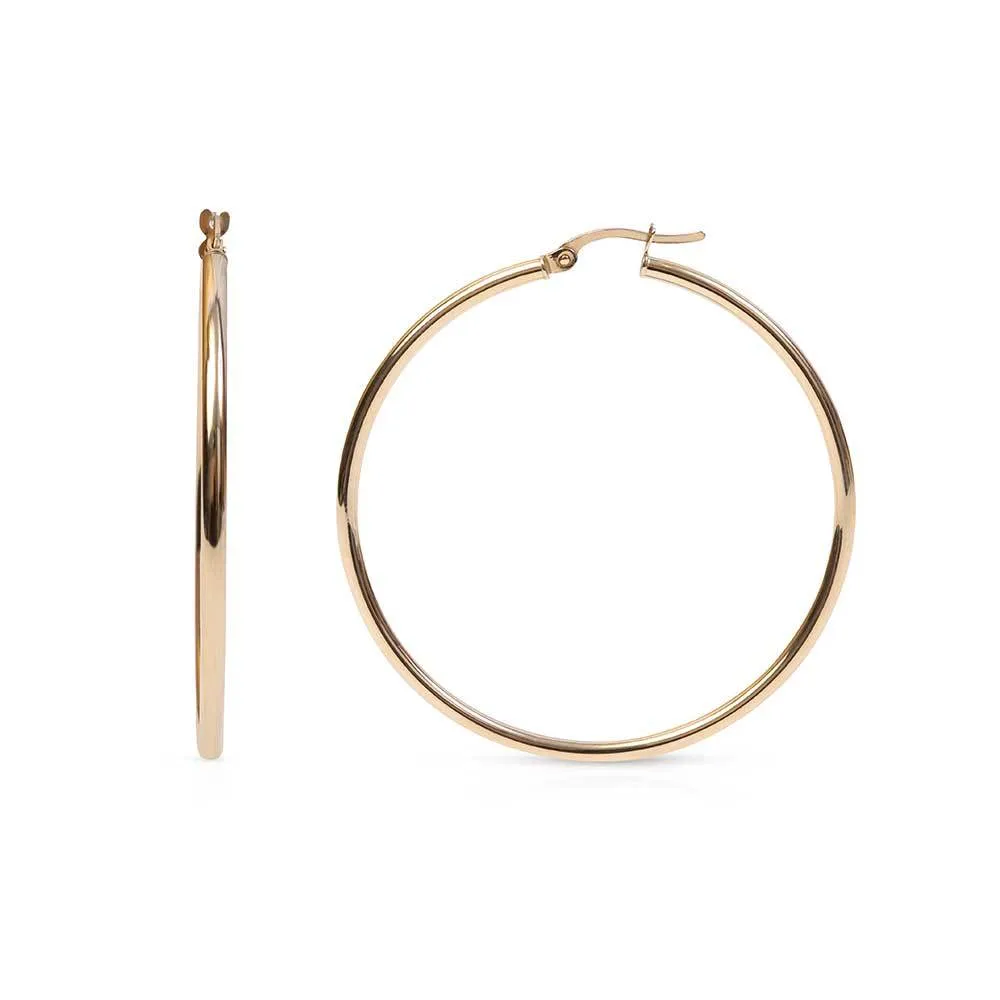 THIN 14K GOLD TUBE HOOPS