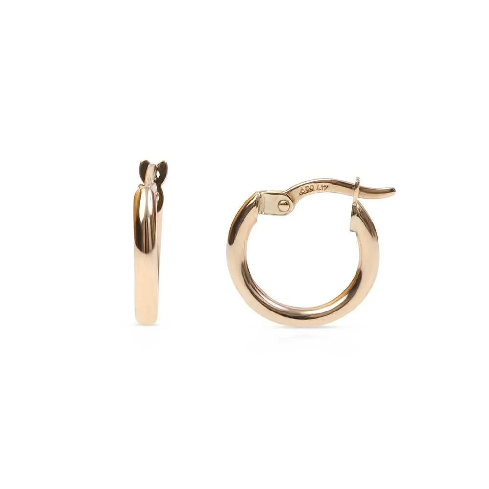 THIN 14K GOLD TUBE HOOPS