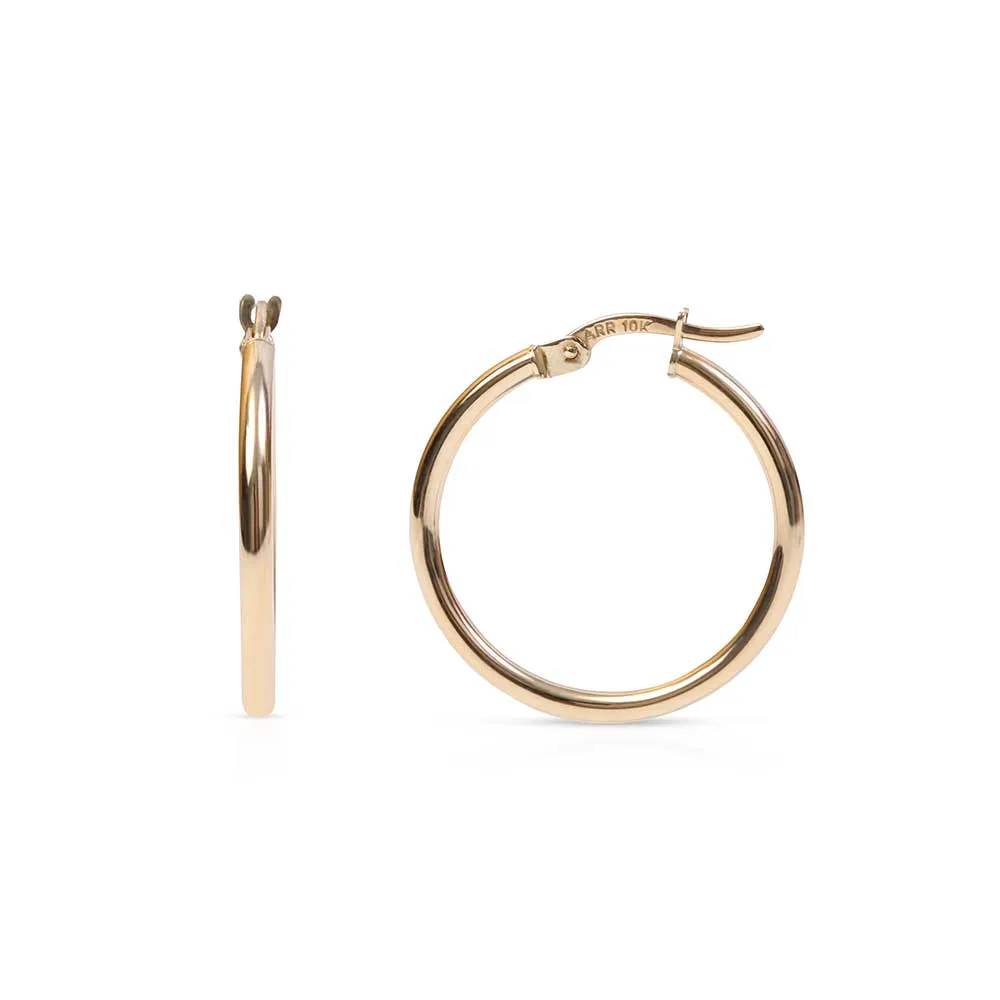 THIN 14K GOLD TUBE HOOPS