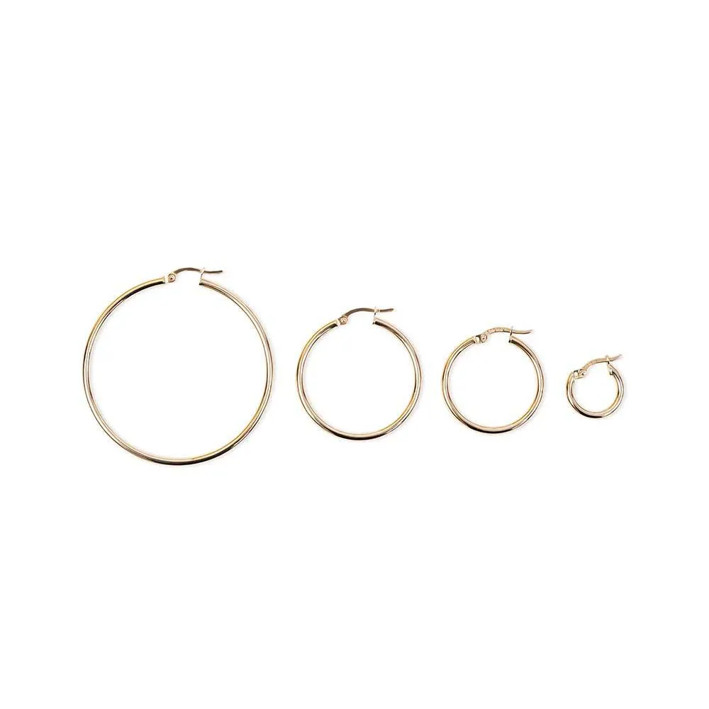 THIN 14K GOLD TUBE HOOPS