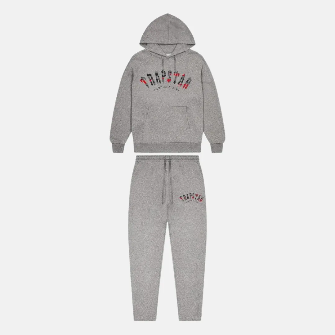 Trapstar Arched Irongate Tracksuit - Grey/Red Camo