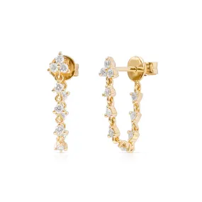 TRINITY DIAMOND CHAIN EARRINGS