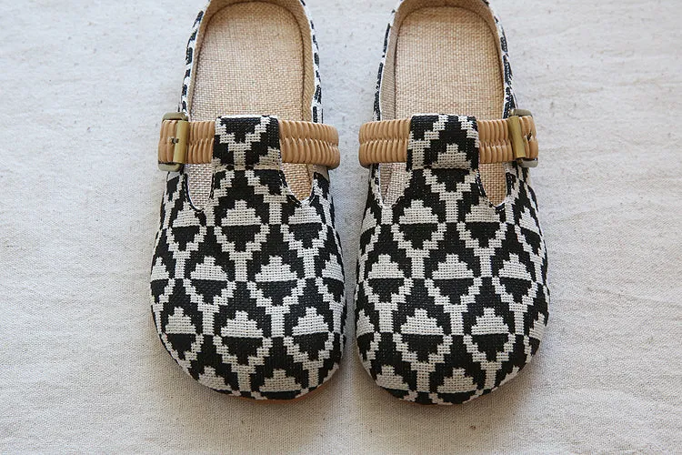 Women Summer Casual Handmade Flat Linen Mules