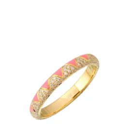 ZIGZAG ENAMEL AND DIAMOND RING